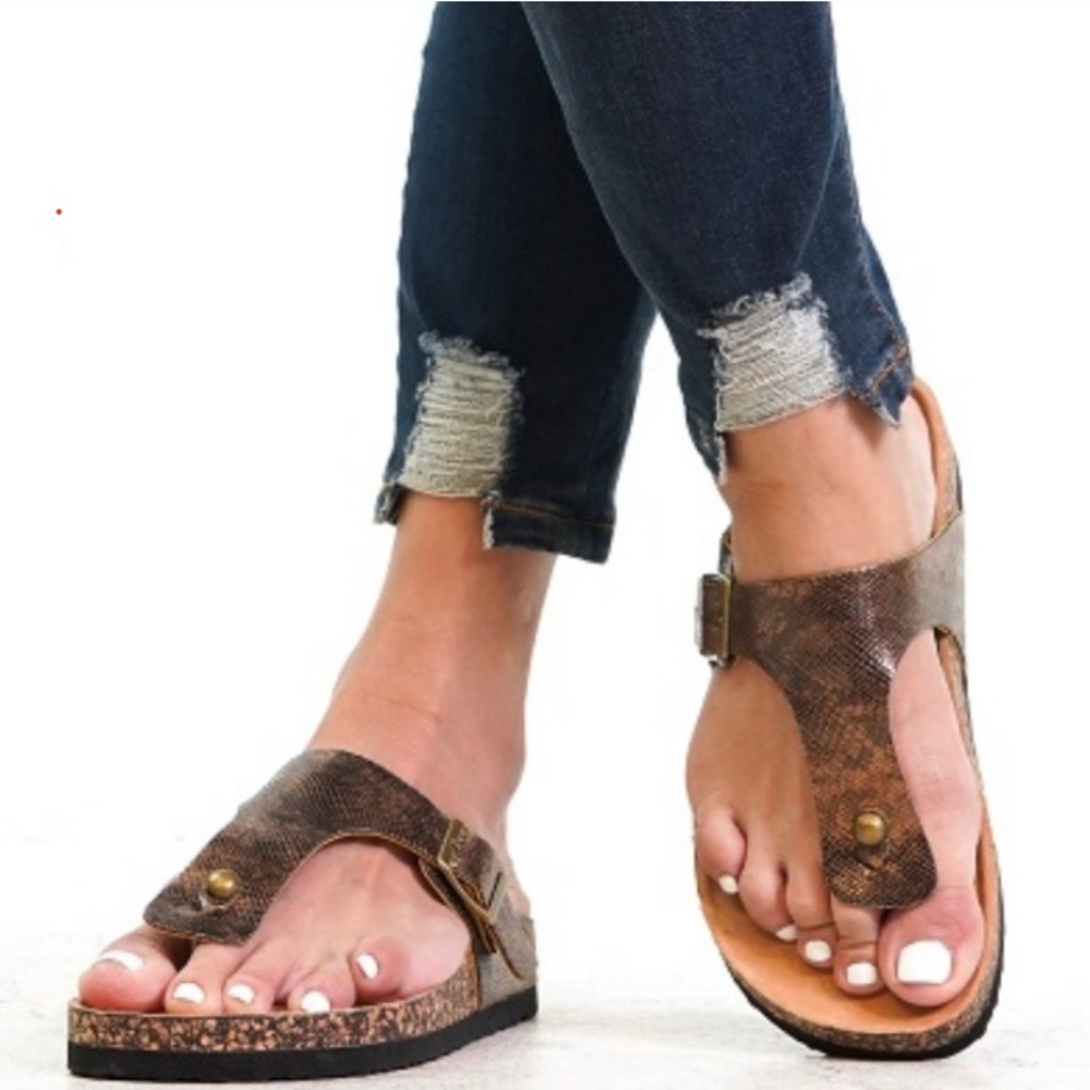 Brown Snakeskin Sandals